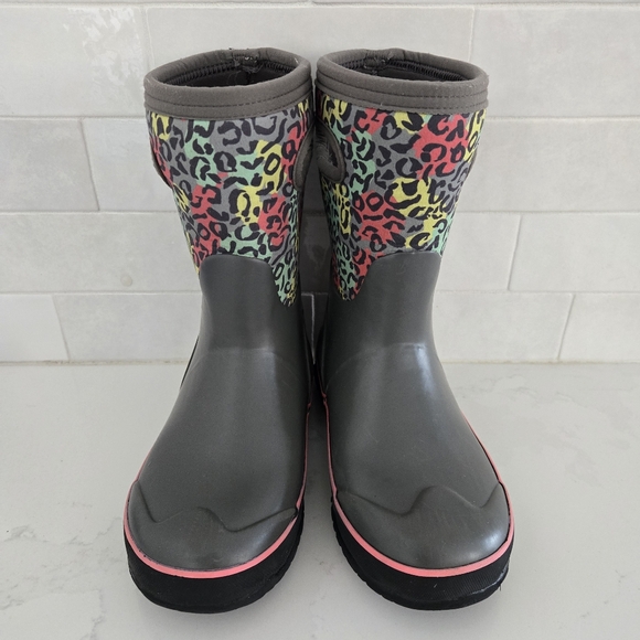 Bogs York Classic High Grasp Handles Waterproof Insulated Snow Boots Leopard 1 - Picture 3 of 7